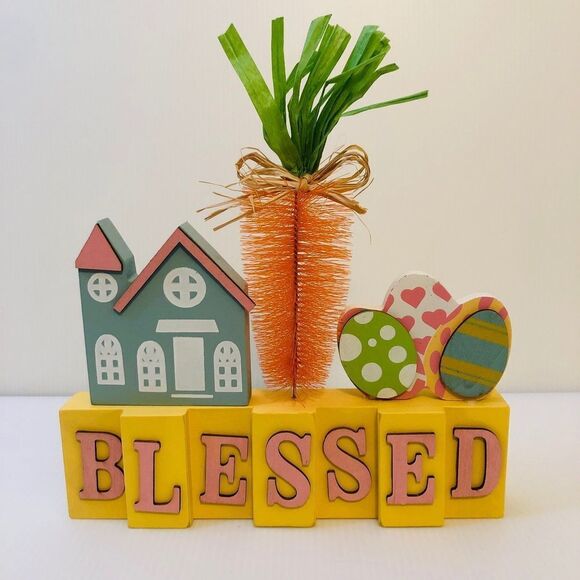 Blessed Letter Block Table-Top Easter Decor - Picture 1 of 4